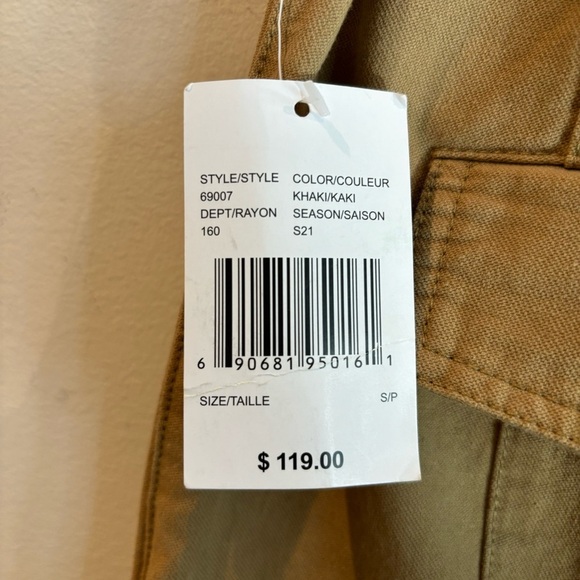 AVEC LES FILLES Sz S Tan Cargo Style Khaki 100% Cotton Anthropologie  Pants NEW - Picture 5 of 13